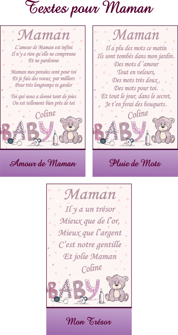 Cadre Photo Poeme Maman Mod F Rose